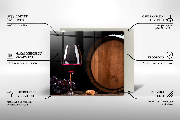 Skärbräda av glas Beczka wina kieliszek