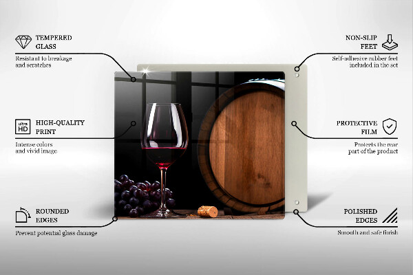 Skärbräda av glas Beczka wina kieliszek