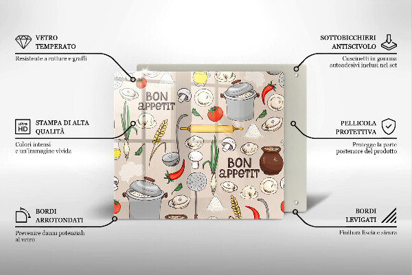 Skärbräda av glas Ilustracja kuchnia