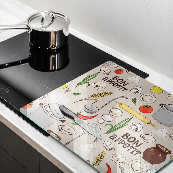 Skärbräda av glas Ilustracja kuchnia