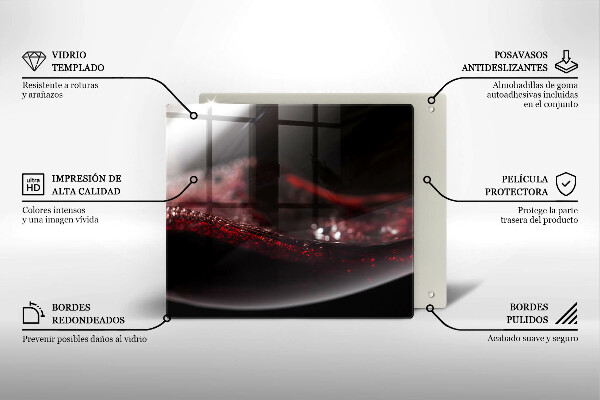 Skärbräda av glas Czerwone wino kieliszek