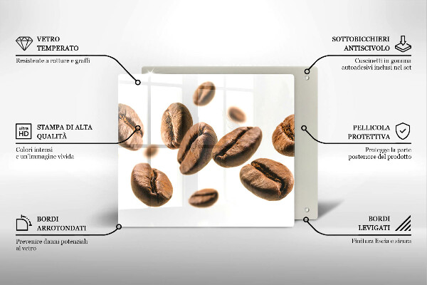 Skärbräda av glas Ziarna kawy