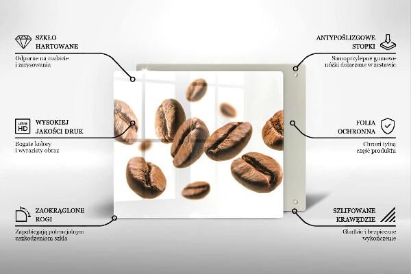 Skärbräda av glas Ziarna kawy
