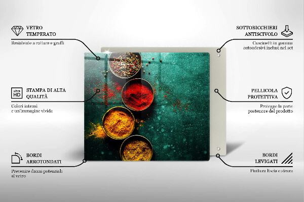 Skärbräda av glas Orientalne przyprawy