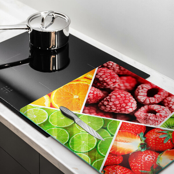 Skärbräda av glas Kolorowe owoce