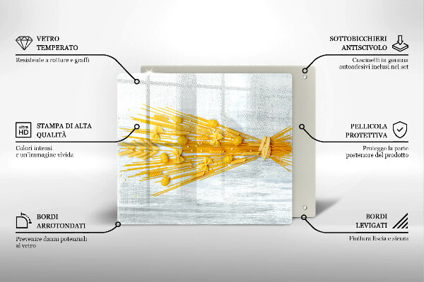 Skärbräda av glas Makaron