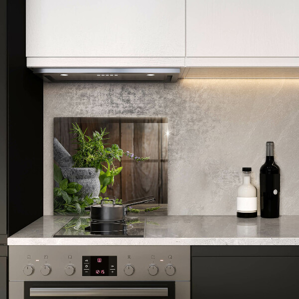 Skärbräda av glas Zielone zioła