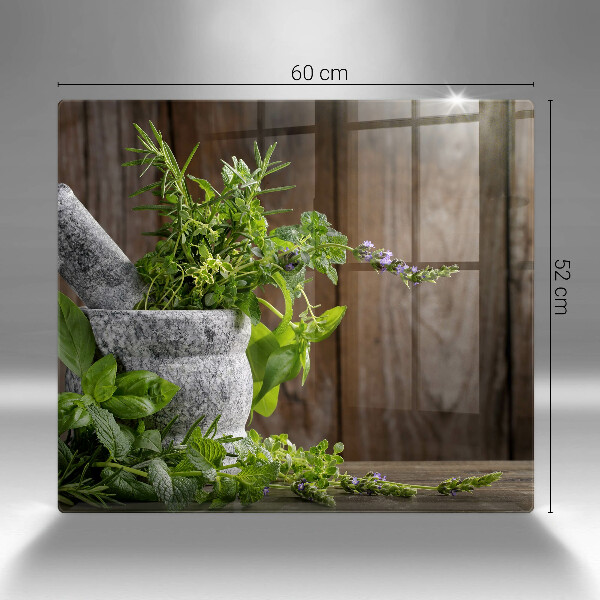 Skärbräda av glas Zielone zioła