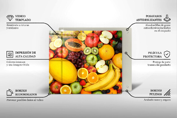 Skärbräda av glas Kolekcja owoców