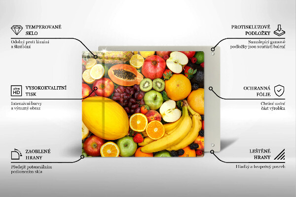 Skärbräda av glas Kolekcja owoców