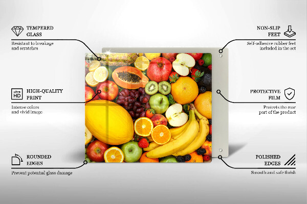 Skärbräda av glas Kolekcja owoców