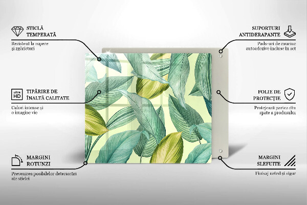 Skärbräda av glas Zielone tropikalne liście