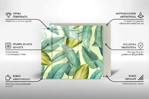 Skärbräda av glas Zielone tropikalne liście