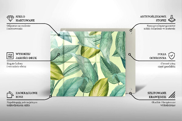 Skärbräda av glas Zielone tropikalne liście