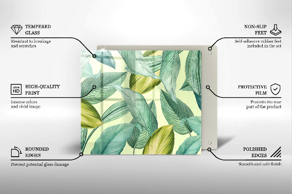 Skärbräda av glas Zielone tropikalne liście