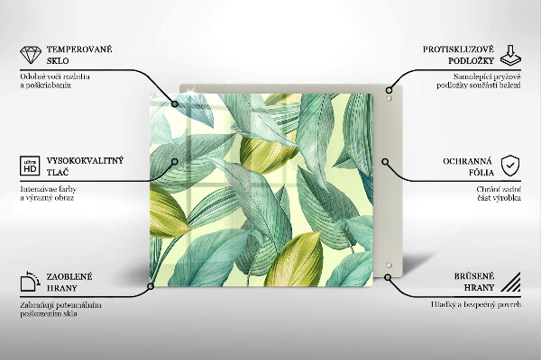 Skärbräda av glas Zielone tropikalne liście