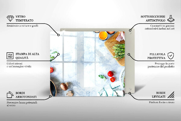 Skärbräda av glas Składniki w kuchni
