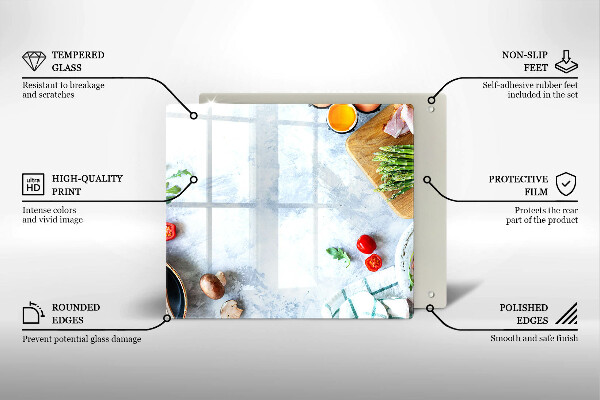 Skärbräda av glas Składniki w kuchni