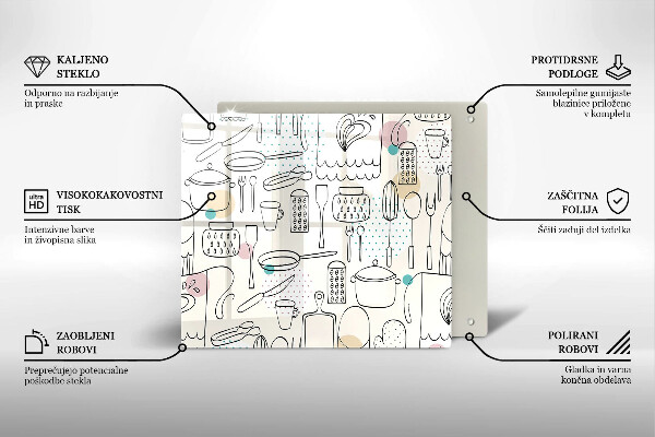 Skärbräda av glas Akcesoria kuchenne