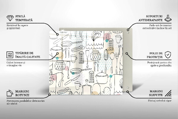 Skärbräda av glas Akcesoria kuchenne