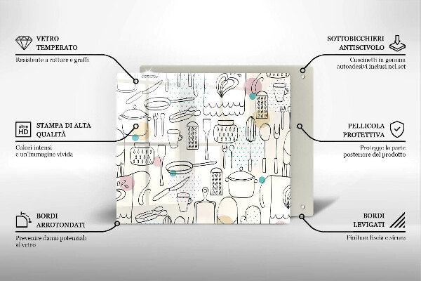 Skärbräda av glas Akcesoria kuchenne