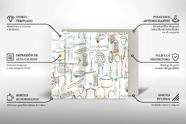 Skärbräda av glas Akcesoria kuchenne