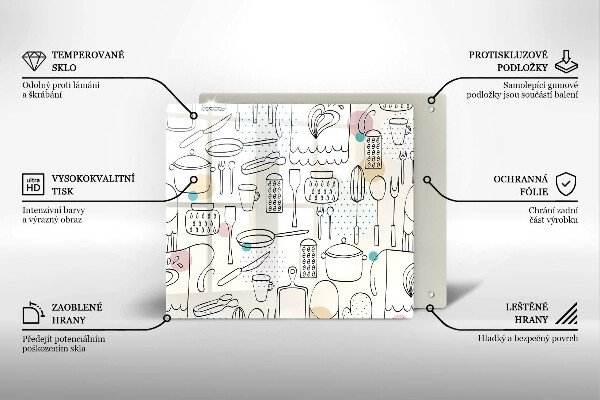 Skärbräda av glas Akcesoria kuchenne