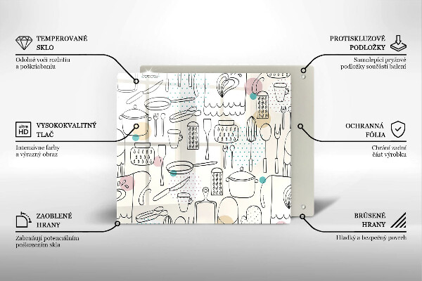 Skärbräda av glas Akcesoria kuchenne