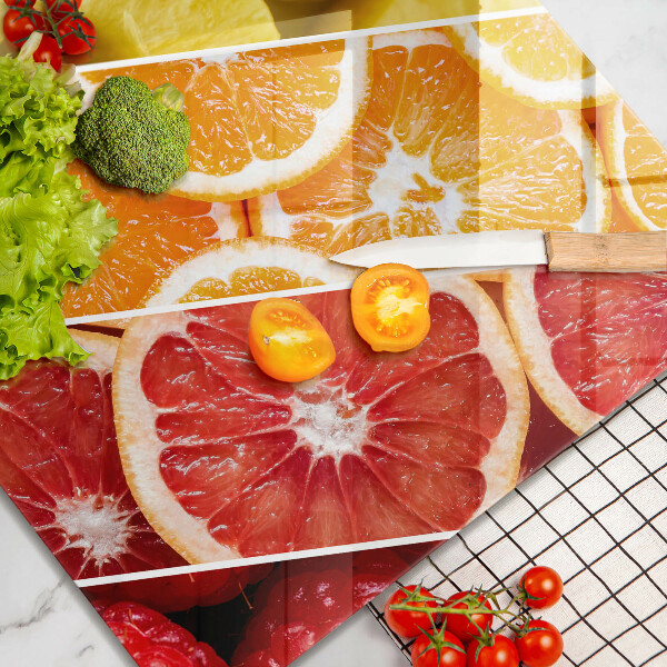 Skärbräda av glas Kolorowe owoce