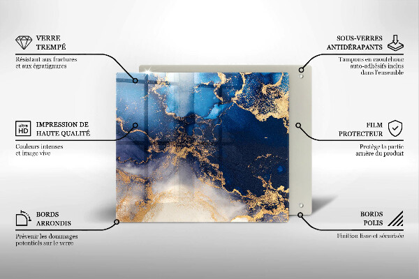 Skärbräda av glas Marmurowa abstrakcja