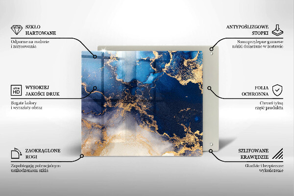 Skärbräda av glas Marmurowa abstrakcja