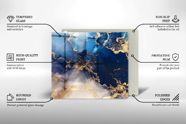 Skärbräda av glas Marmurowa abstrakcja