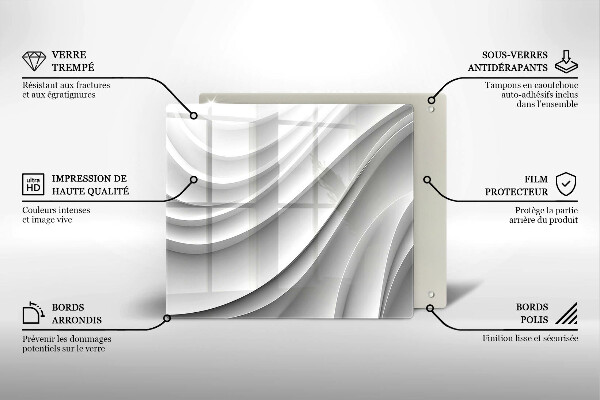 Skärbräda av glas Linie geometryczne