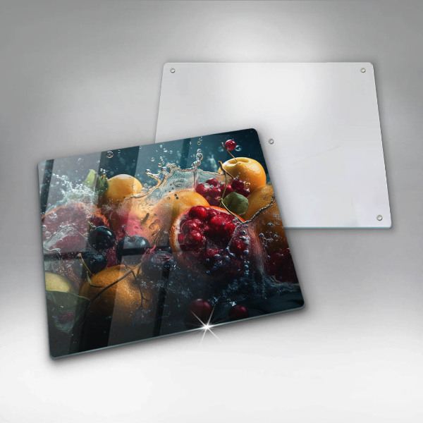 Skärbräda av glas Owoce w wodzie