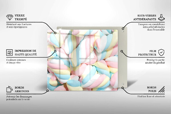 Skärbräda av glas Kolorowe pianki