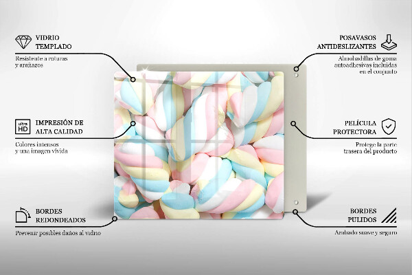 Skärbräda av glas Kolorowe pianki