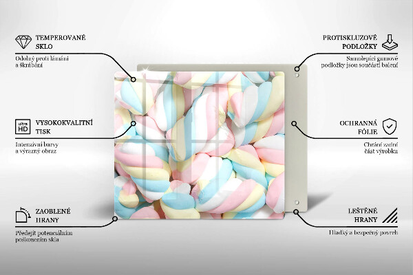Skärbräda av glas Kolorowe pianki