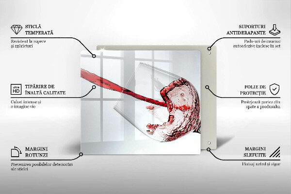 Skärbräda av glas Czerwone wino