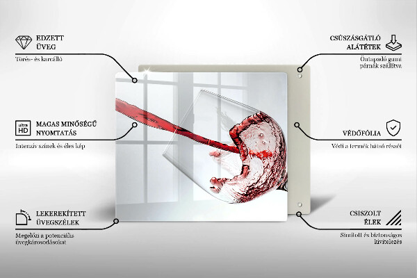 Skärbräda av glas Czerwone wino