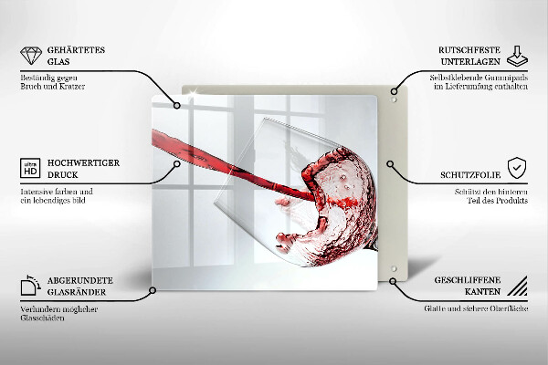 Skärbräda av glas Czerwone wino