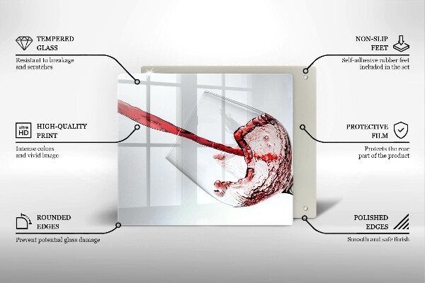 Skärbräda av glas Czerwone wino