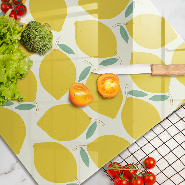 Skärbräda av glas Rysunkowe cytryny