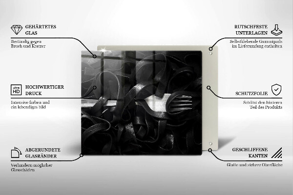 Skärbräda av glas Czarny makaron Tagliatelle