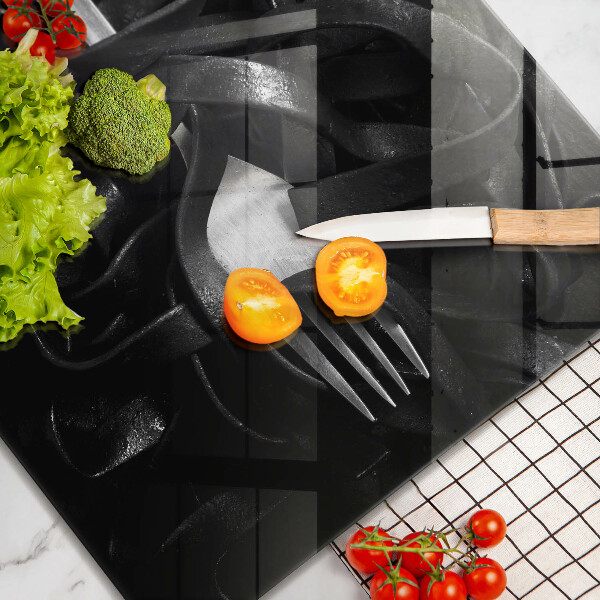 Skärbräda av glas Czarny makaron Tagliatelle