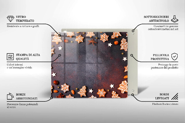 Skärbräda av glas Pierniczki świąteczne