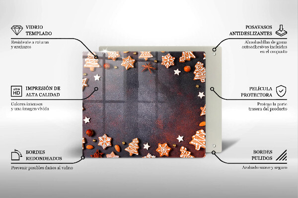 Skärbräda av glas Pierniczki świąteczne