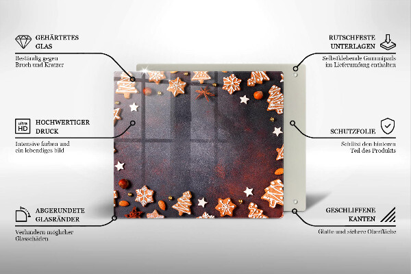 Skärbräda av glas Pierniczki świąteczne