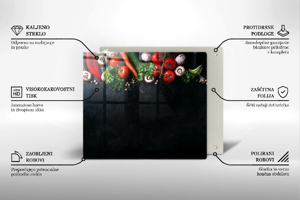 Skärbräda av glas Kolorowe warzywa