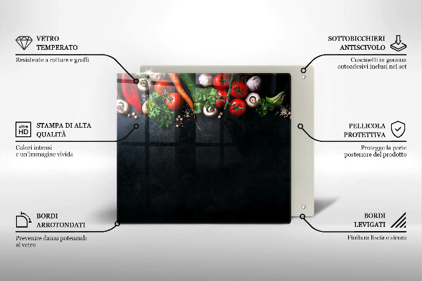 Skärbräda av glas Kolorowe warzywa