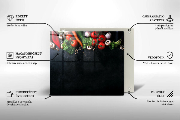 Skärbräda av glas Kolorowe warzywa